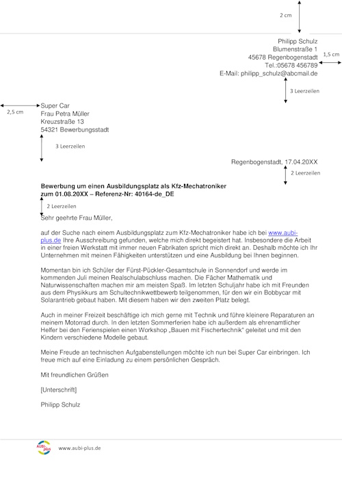 Vorlage KFZ-Mechatroniker