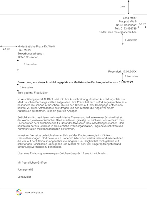 Vorlage Medizinische Fachangestellte