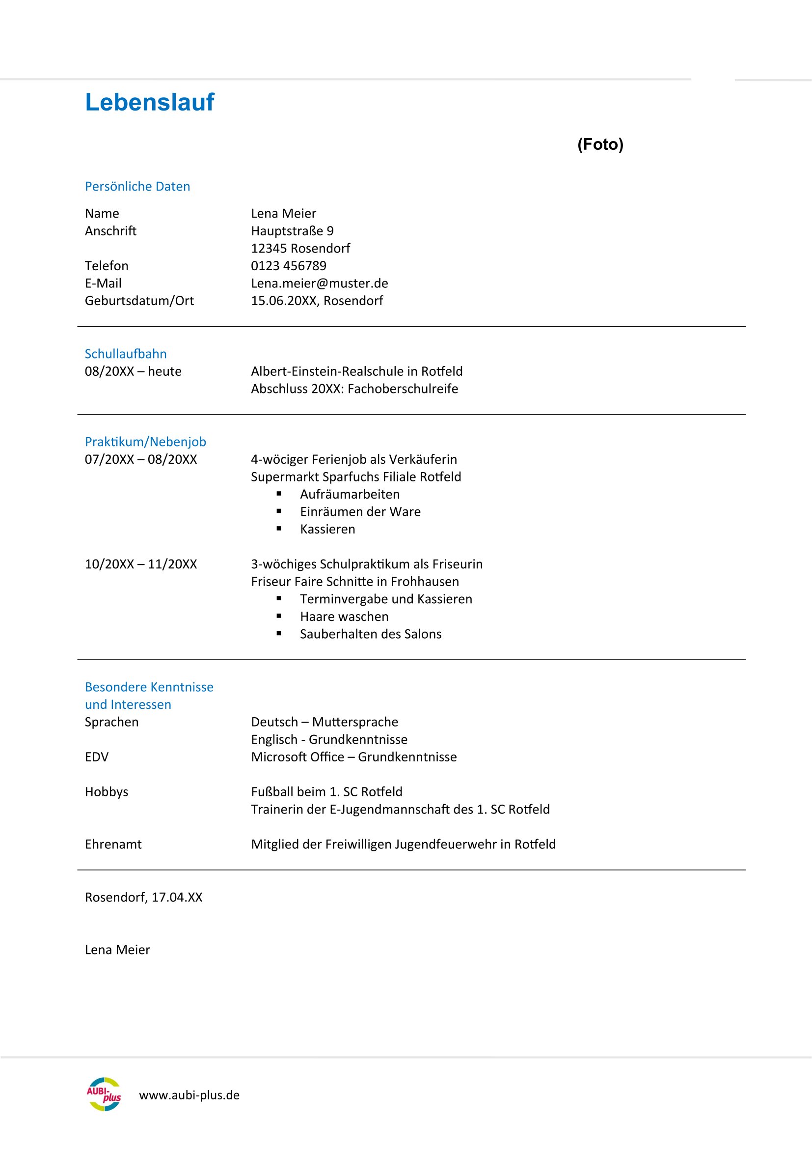 Vorlage Verkäuferin